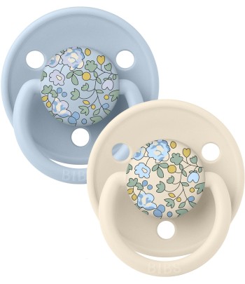BIBS x LIBERTY De Lux cumlíky zo silikónu 2ks - one size - Fossil Grey / Sage