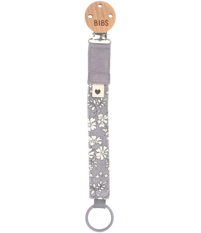 BIBS x LIBERTY klip na dudlík z organické bavlny - Fossil Grey
