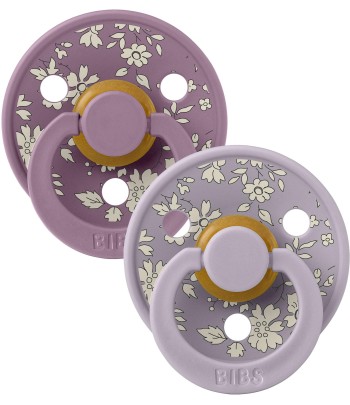 BIBS x LIBERTY Barevné dudlíky z přírodního kaučuku 2ks - velikost 1 - Fossil Grey / Mauve