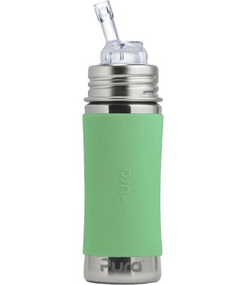 Láhev z nerezové oceli Pura® s brčkem 325 ml - Moss