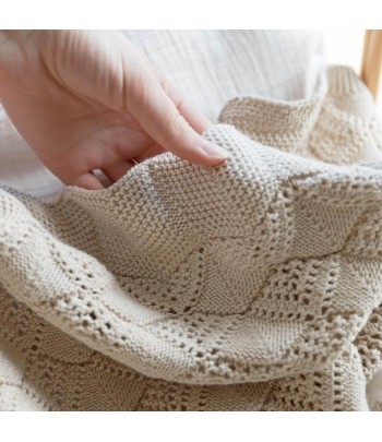 BIBS pletená vlnkovaná deka z BIO bavlny - Vanilla
