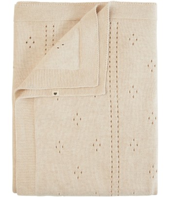 BIBS pletená dierkovaná deka z BIO bavlny - Vanilla