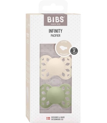 BIBS Infinity anatomické cumlíky zo silikónu 2ks - veľkosť 2 - Ivory / Sage