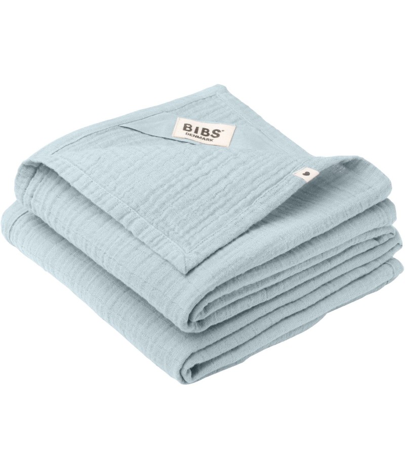 BIBS organické bavlněné mušelínové pleny 2 ks - Baby Blue