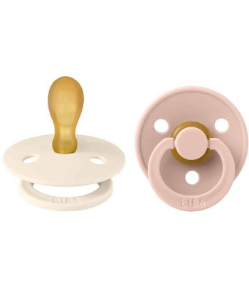 BIBS Barevné symetrické dudlíky z přírodního kaučuku 2 ks - velikost 2 - Ivory / Blush
