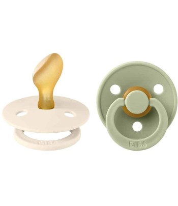 BIBS Barevné anatomické dudlíky z přírodního kaučuku 2 ks - velikost 1 - Ivory / Sage