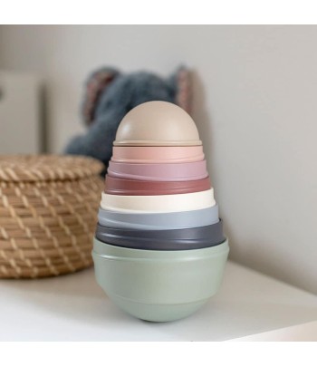 BIBS stohovacia balančná veža - Pastel Rainbow