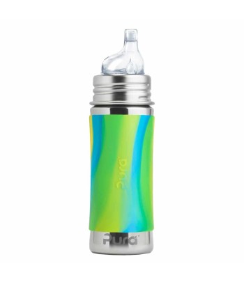 Pura® nerezová fľaša s náustkom 325ml - zelená-aqua