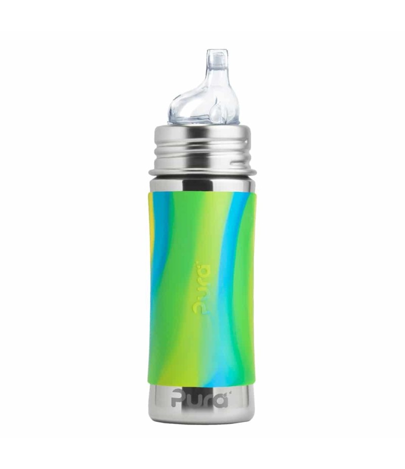 Pura® nerezová fľaša s náustkom 325ml - zelená-aqua