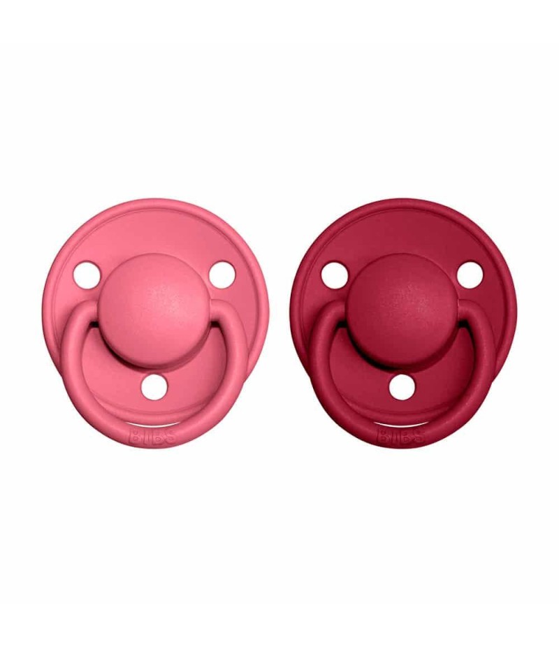 BIBS De Lux cumlíky zo silikónu 2ks - one size - Coral / Ruby