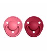 BIBS De Lux cumlíky zo silikónu 2ks - one size - Coral / Ruby