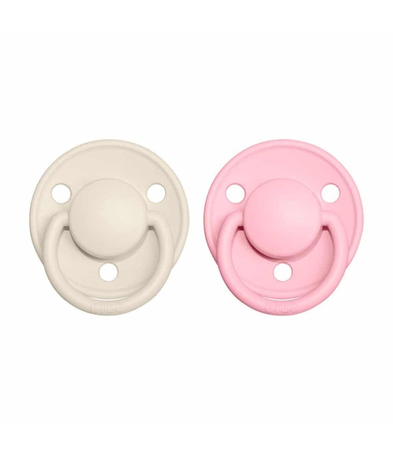 BIBS De Lux cumlíky zo silikónu 2ks - one size - Ivory / Baby Pink