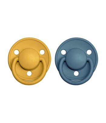 BIBS De Lux cumlíky zo silikónu 2ks - one size - Mustard / Petrol