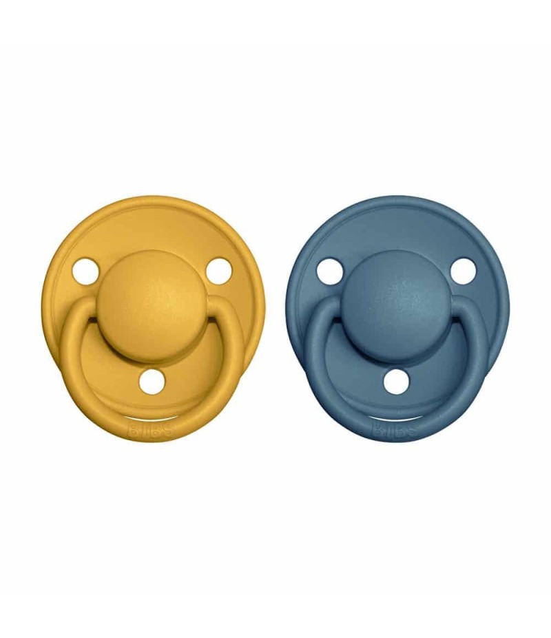 BIBS De Lux cumlíky zo silikónu 2ks - one size - Mustard / Petrol