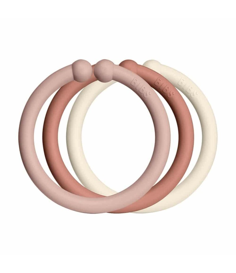 BIBS Loops krúžky 12ks - Blush / Woodchuck / Ivory
