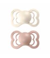 BIBS Supreme symetrické cumlíky zo silikónu 2ks - veľkosť 2 - Ivory / Blush
