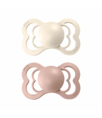 BIBS Supreme symetrické cumlíky zo silikónu 2ks - veľkosť 1 - Ivory / Blush