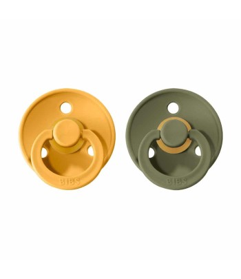 BIBS Colour cumlíky z prírodného kaučuku 2ks - veľkosť 1 - Honey Bee / Olive