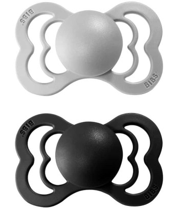 BIBS Supreme symetrické cumlíky z prírodného kaučuku 2ks - veľkosť 1 - Cloud / Black