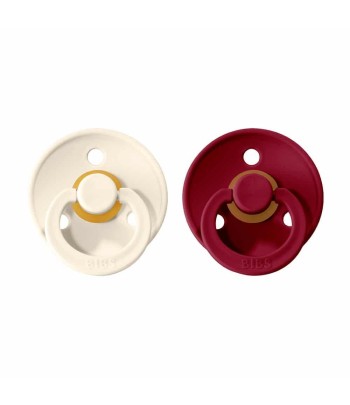 BIBS Colour cumlíky z prírodného kaučuku 2ks - veľkosť 1 - Ivory / Ruby