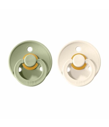 BIBS Colour cumlíky z prírodného kaučuku 2ks - veľkosť 1 - Sage / Ivory