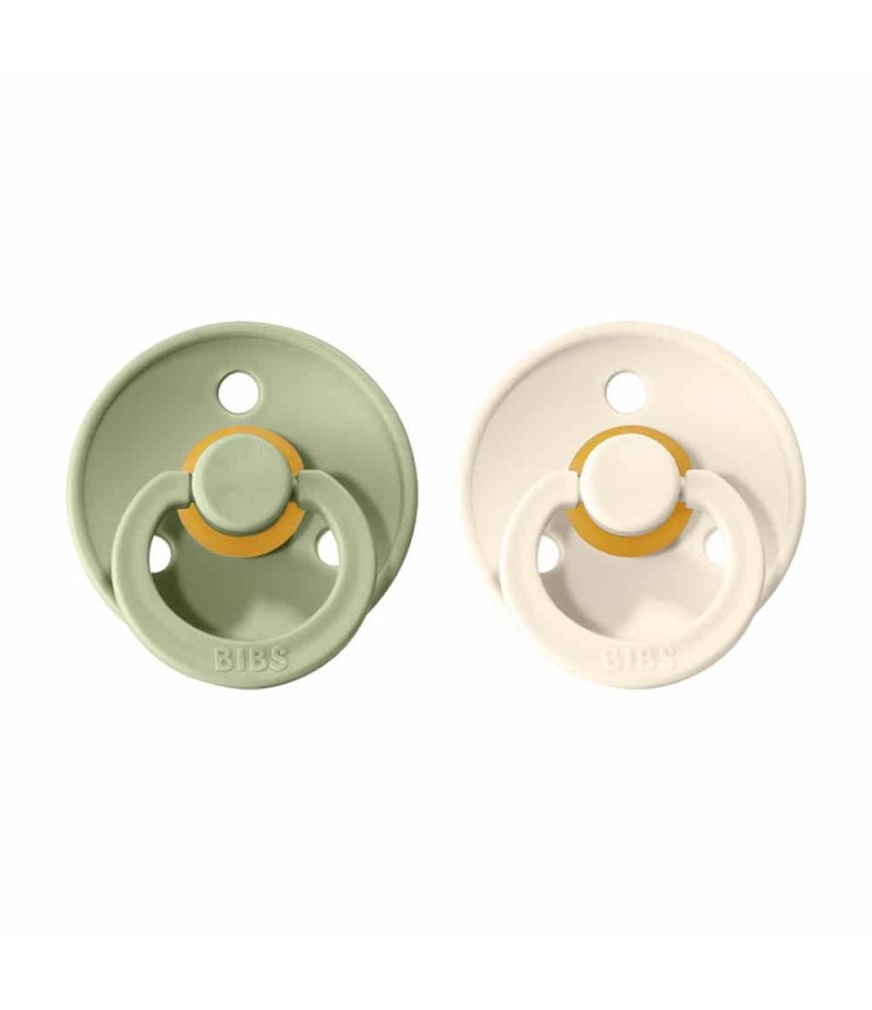 BIBS Colour cumlíky z prírodného kaučuku 2ks - veľkosť 1 - Sage / Ivory