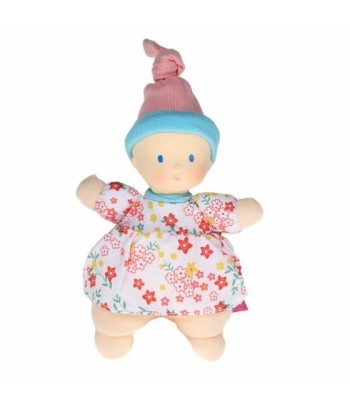 Mini bábika miláčik - 15cm - kvietkovaná ružova čiapka