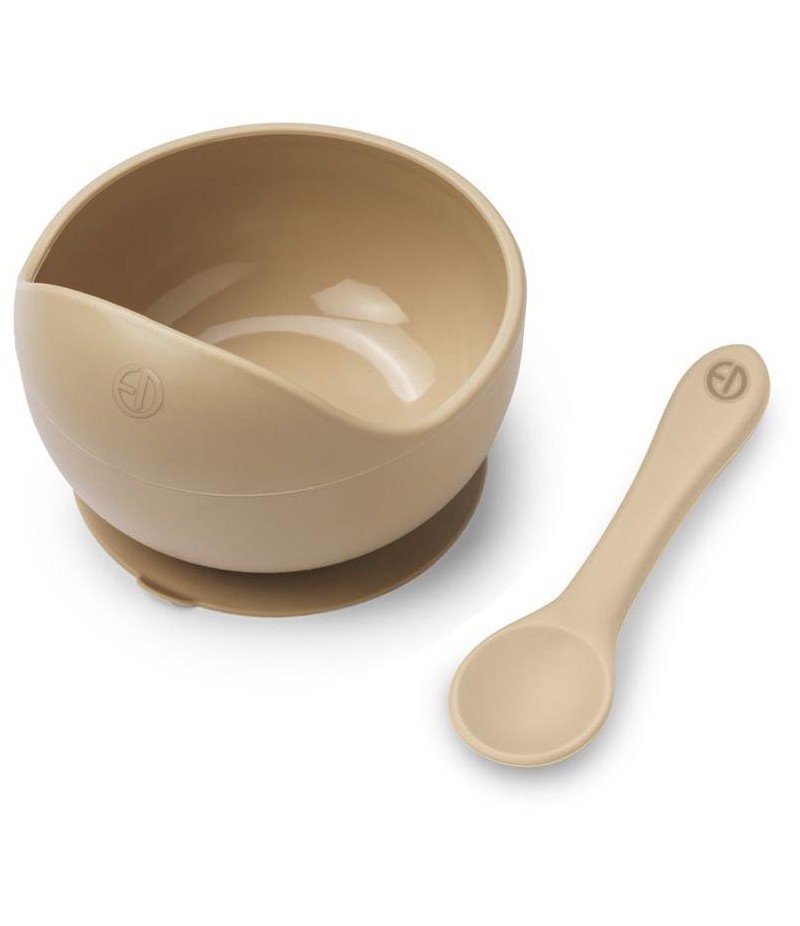 Silikonová miska se lžičkou Elodie Details - Pure Khaki