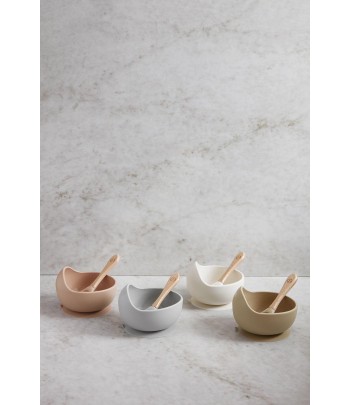 Silikonová miska se lžičkou Elodie Details - Pure Khaki