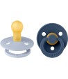 BIBS Barevné dudlíky z přírodního kaučuku 2ks - velikost 1 - Dusty Blue / Steel Blue