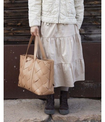 Přebalovací taška Elodie Details - Braided Leather Caramel Brown