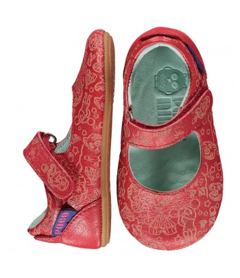 Poco Nido kožené barefoot Mighty Shoes Mary Jane červená