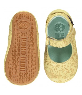 Poco Nido kožené barefoot Mighty Shoes Mary Jane žlutá