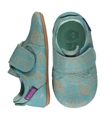 Poco Nido kožené barefoot Mighty Shoes Nautical Toddler modrá