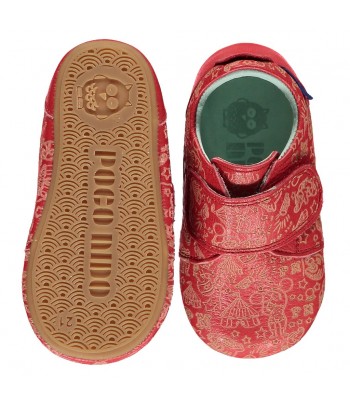 Poco Nido kožené barefoot Mighty Shoes Circus Strap červená