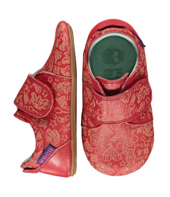 Poco Nido kožené barefoot Mighty Shoes Circus Strap červená