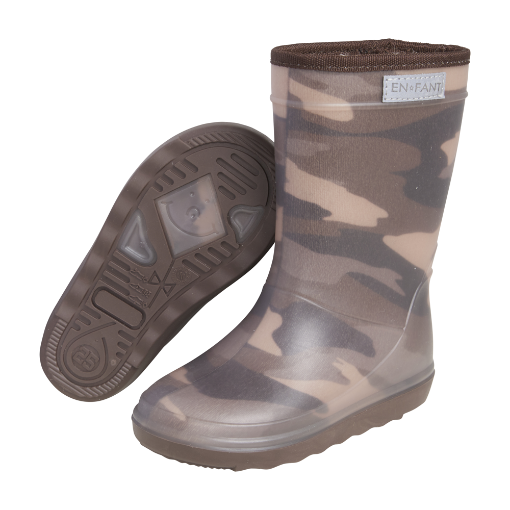 maskáčové zateplené holínky En-Fant Dark Olive