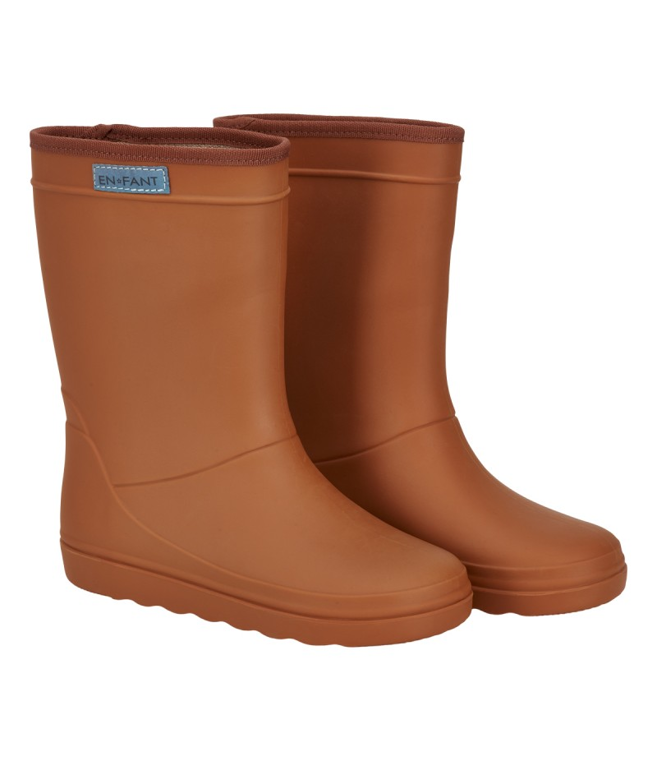 hnědé zateplené holínky En Fant Leather Brown